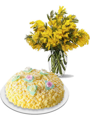 bouquet di omise con torta mimosa